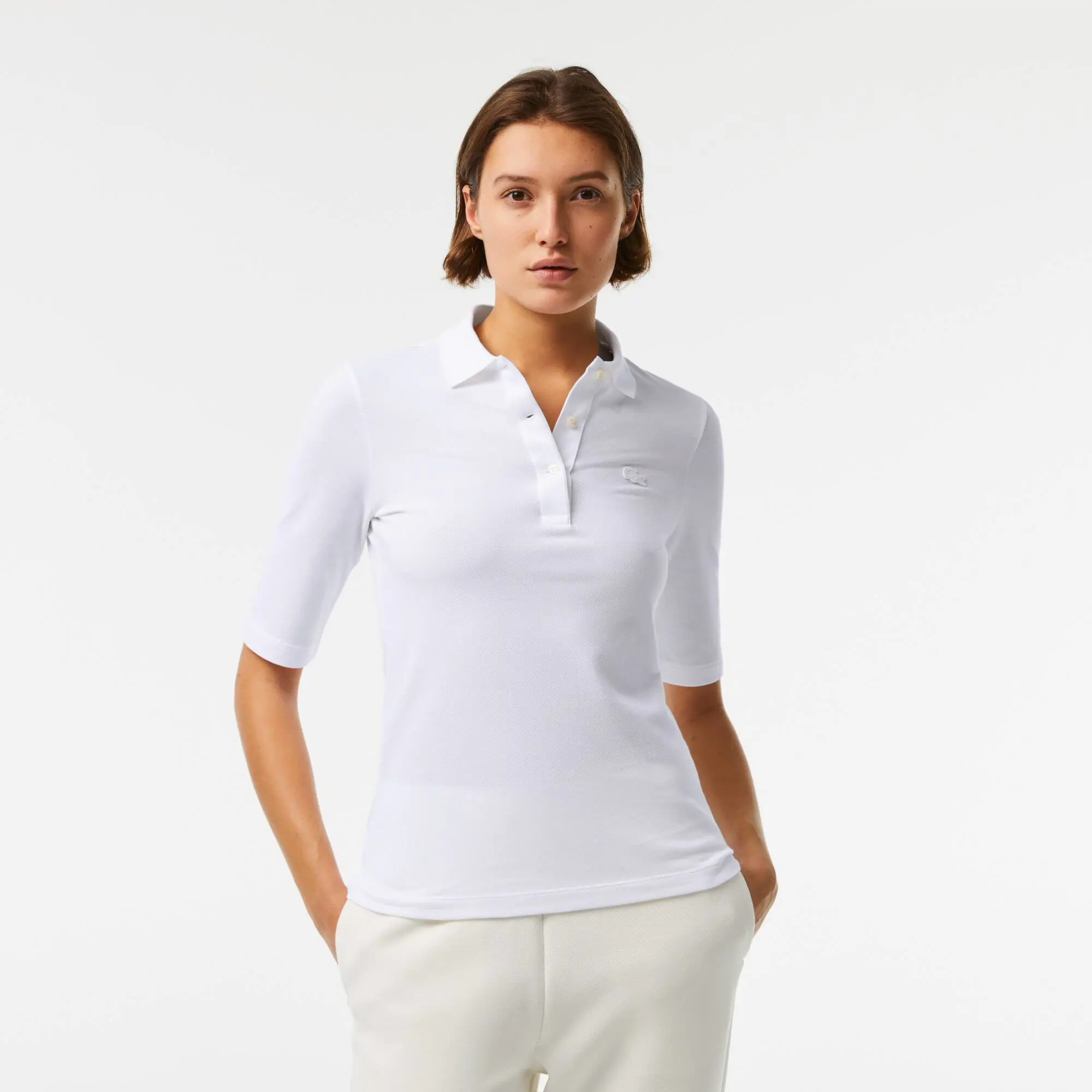 Lacoste Women's Lacoste Slim Fit Supple Cotton Polo Shirt. 1