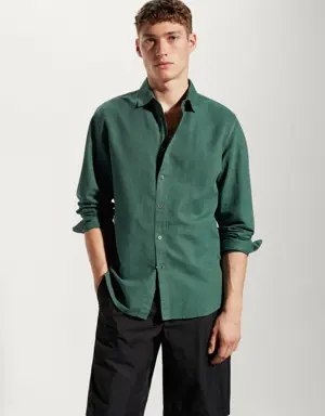 Regular-fit linen cotton shirt