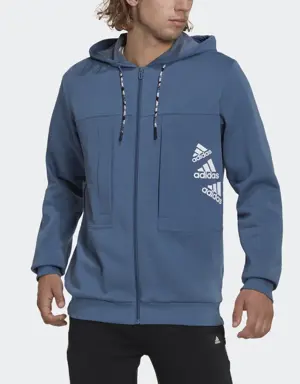 Adidas Essentials BrandLove Fleece Full-Zip Hoodie