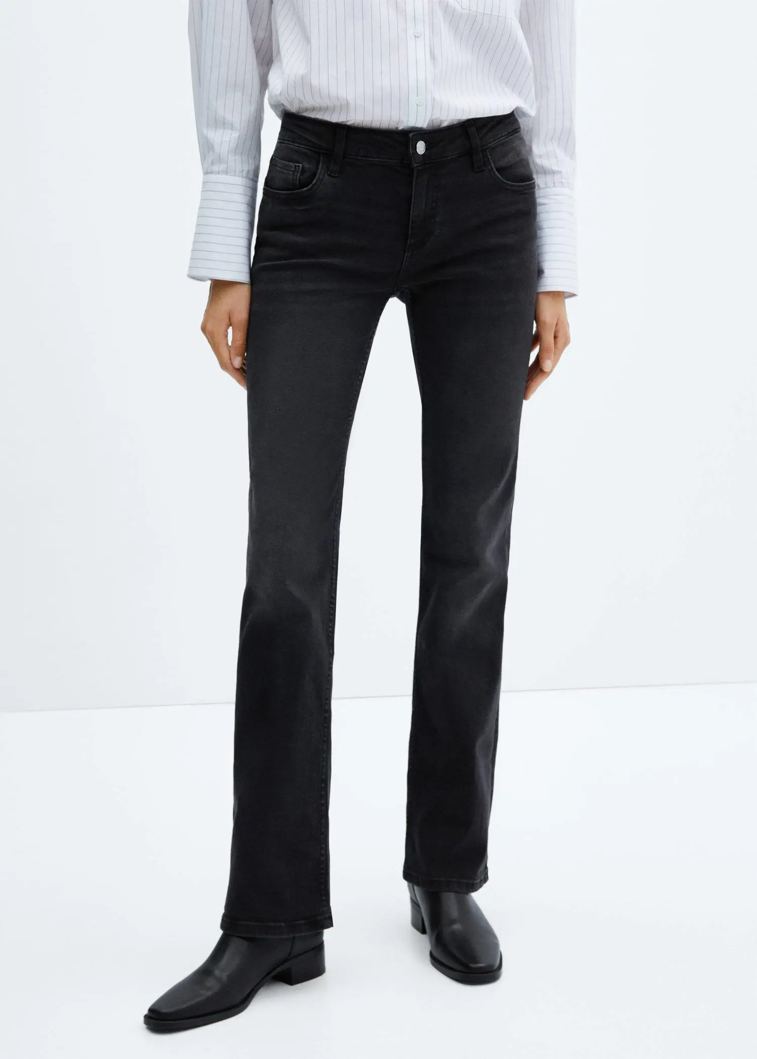 Mango Low-rise flared jeans. 1