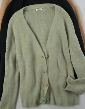 Oversized Button-Front Cardigan
