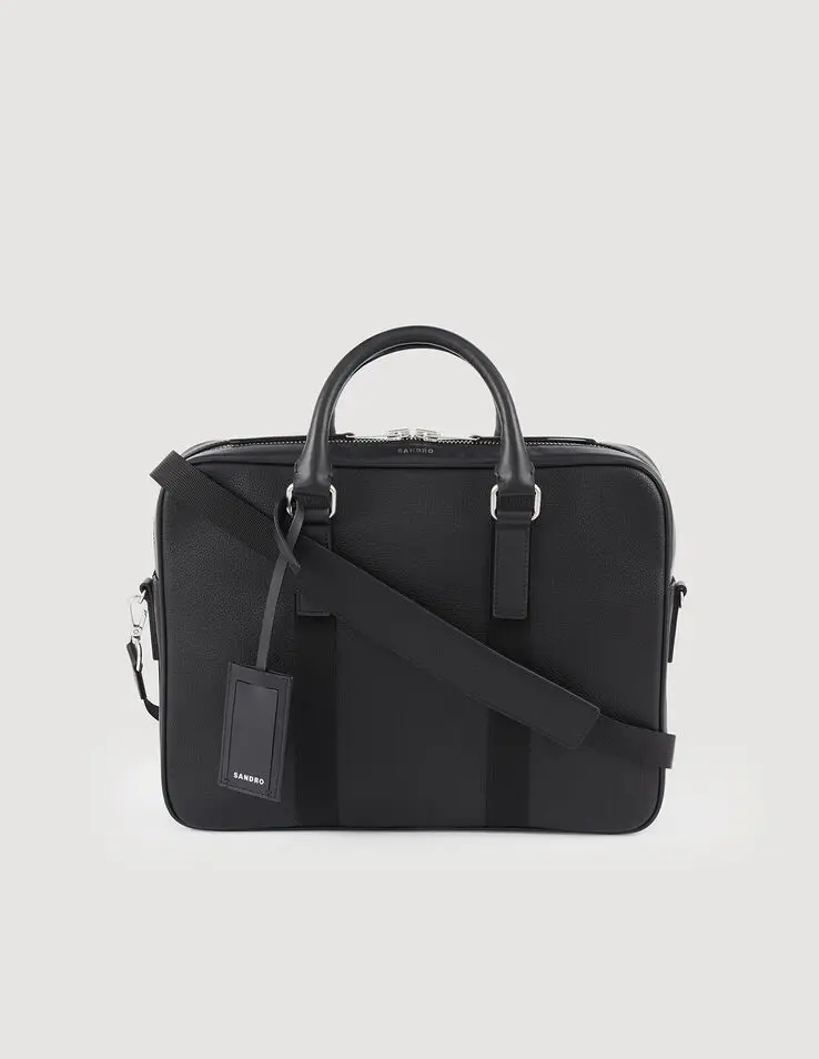 Sandro Large briefcase in coated canvas. 1