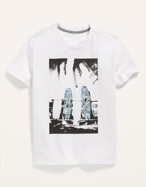 Graphic Crew-Neck T-Shirt For Boys white