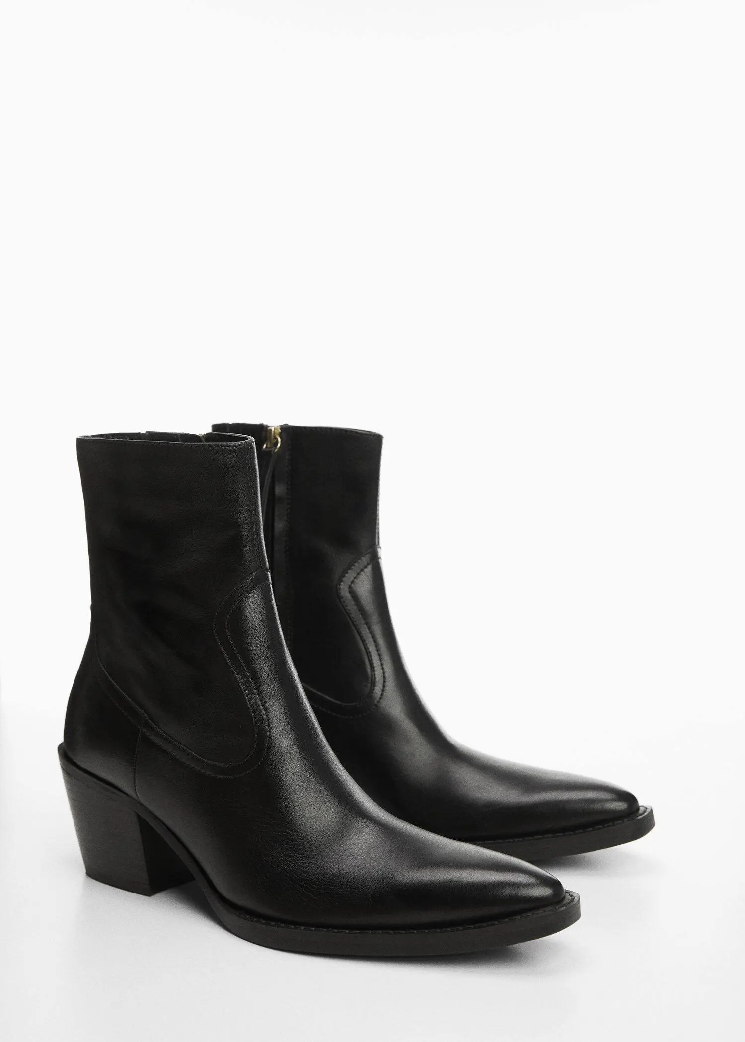 Mango Leather pointed ankle boots. 3