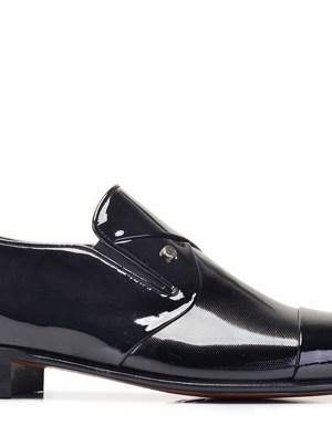 Siyah Rugan Klasik Bağcıksız Erkek Ayakkabı -10372-