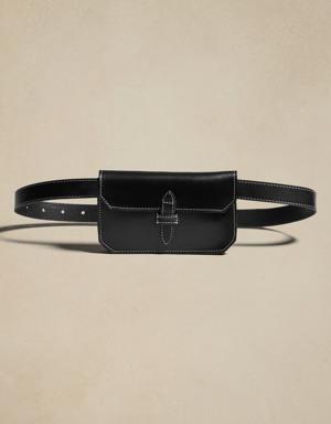 Banana Republic Heritage Leather Belt Bag black