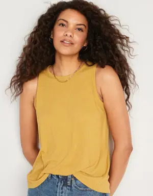 Old Navy Luxe Rib-Knit Swing Tank Top for Women yellow