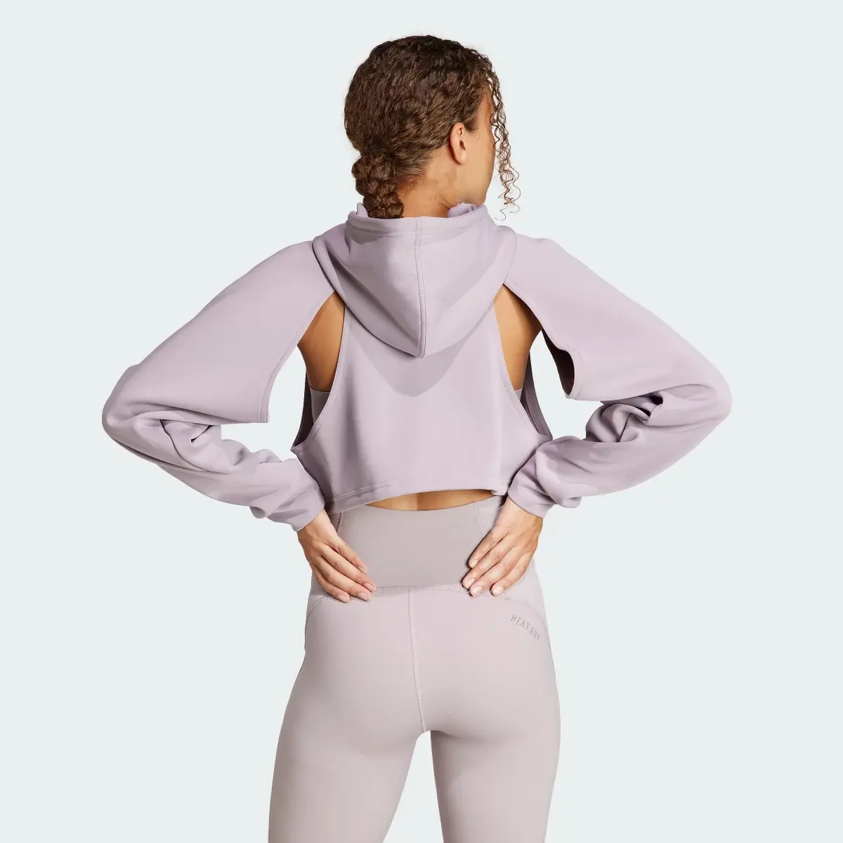 Adidas HIIT AEROREADY Crop Training Hoodie. 2