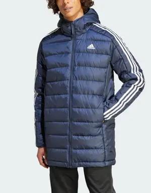 Adidas Essentials 3-Streifen Light Hooded Daunenparka
