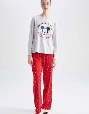 Disney Mickey & Minnie Fall In Love Regular Fit Pijama Takımı
