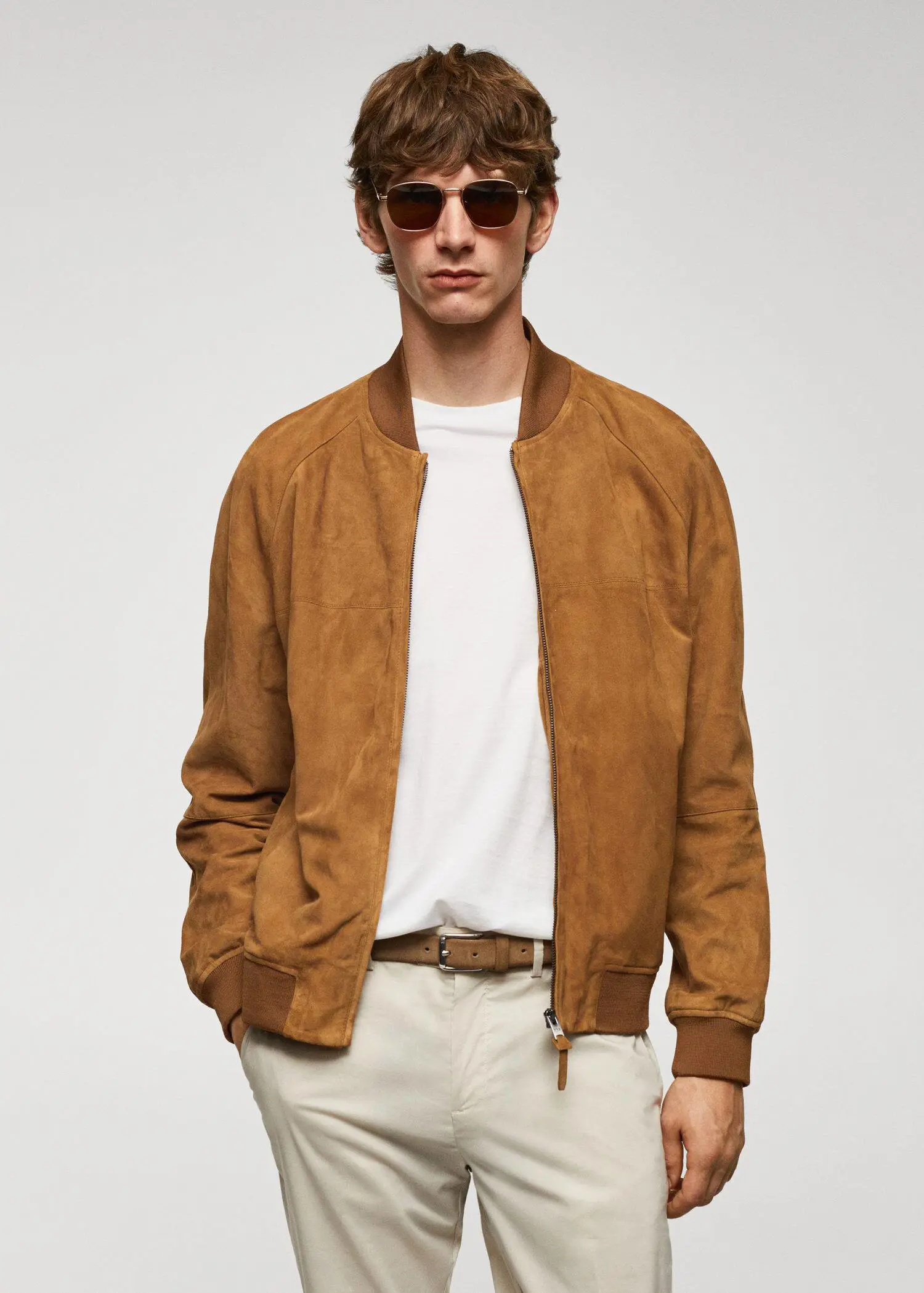 Mango Leather bomber jacket. 1