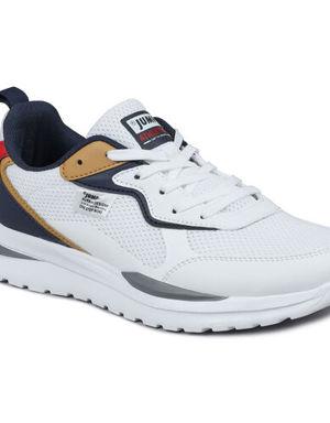27985 Beyaz - Lacivert - Kırmızı Erkek Yazlık Sneaker Günlük Rahat Spor Ayakkabı