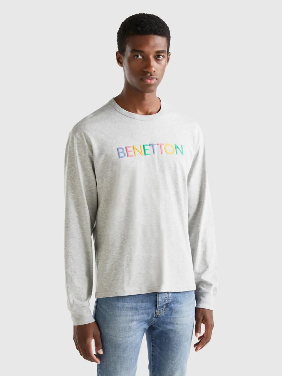 Benetton long sleeve t-shirt in organic cotton. 1