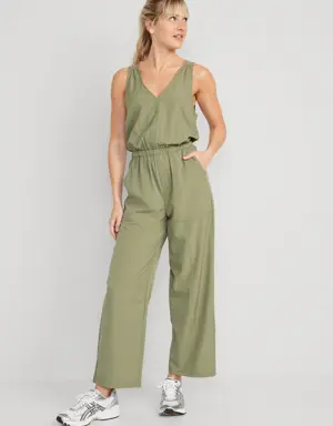 Old Navy Waist-Defined StretchTech Jumpsuit for Women brown
