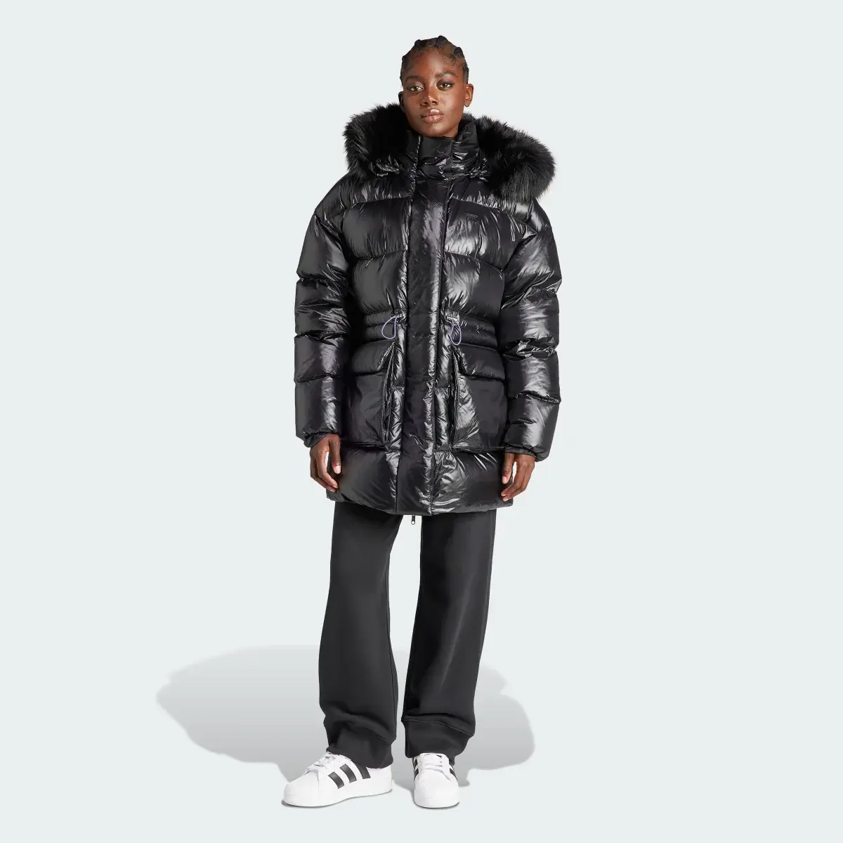 Adidas Puffed Long Fur Jacket. 2