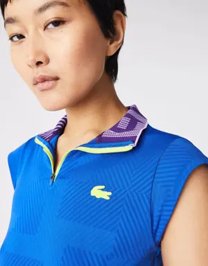 Women's Lacoste SPORT Zip High Neck Tennis Polo