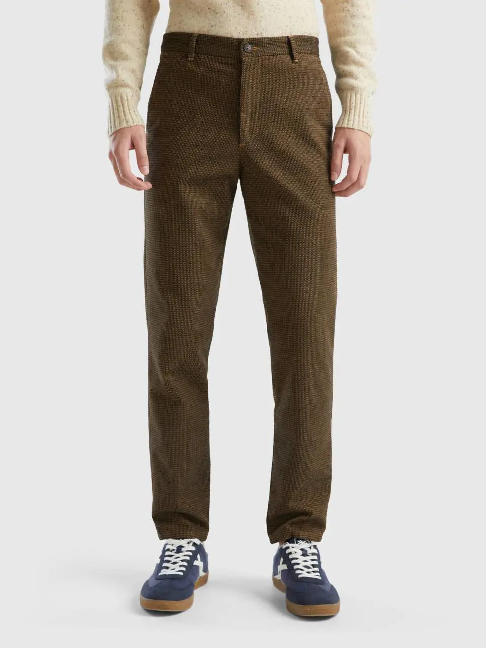 Benetton slim fit chinos with dropped crotch. 1