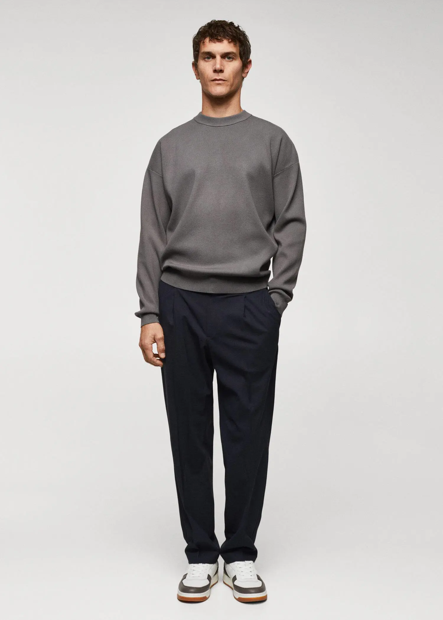 Mango Relaxed-fit wool pants. 3
