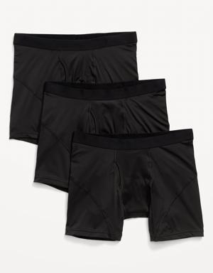 Go-Dry Cool Performance Boxer-Briefs Underwear 3-Pack for Men -- 5-inch inseam black