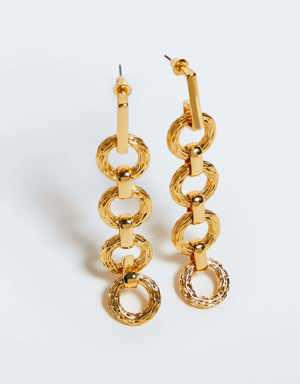 Chain pendant earrings