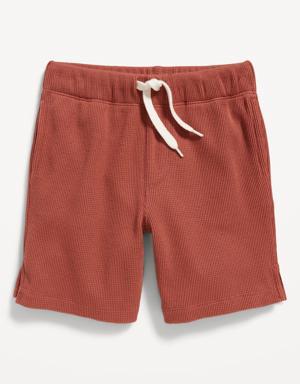 Old Navy Functional Drawstring Waffle-Knit Shorts for Toddler Boys red