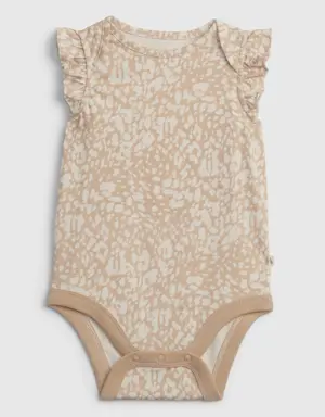 Gap Baby 100% Organic Cotton Mix and Match Flutter Bodysuit beige