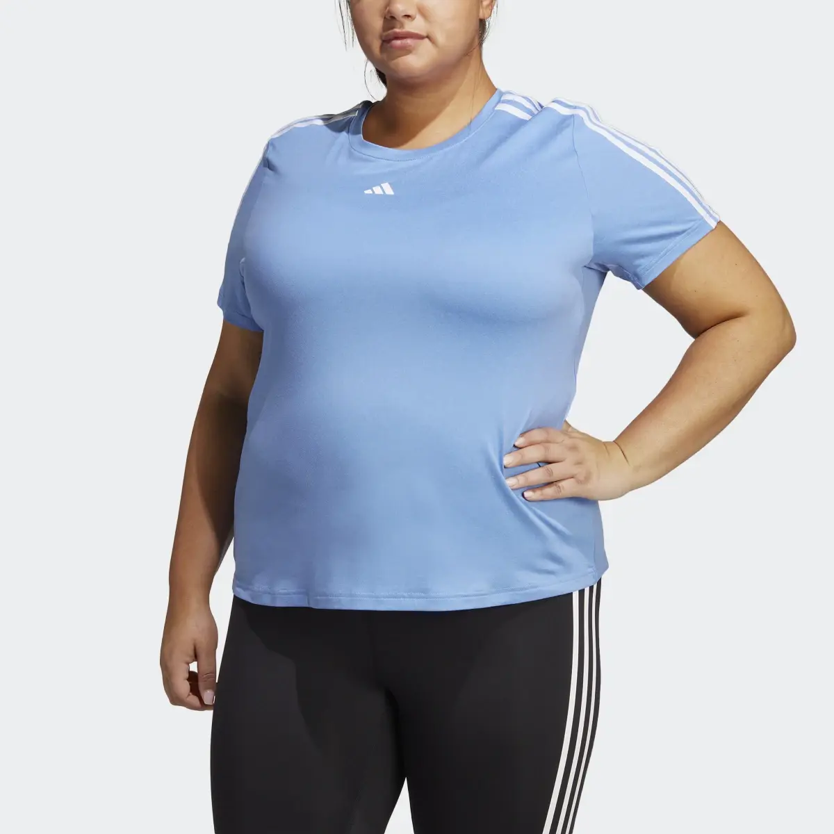 Adidas AEROREADY Train Essentials 3-Stripes T-Shirt (Plus Size). 1