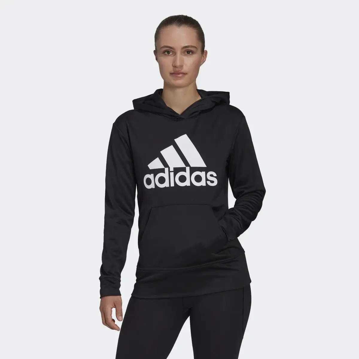 Adidas Sweat-shirt à capuche grand logo AEROREADY. 2