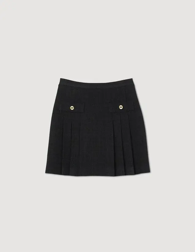 Sandro Pleated tweed skirt. 2