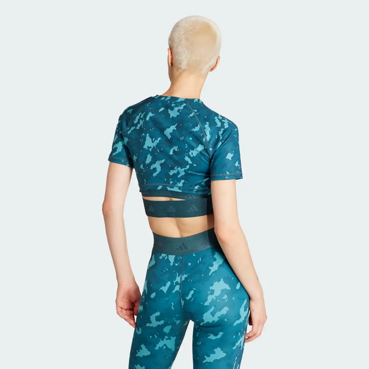 Adidas Techfit Camo Print Crop Training Tee. 3