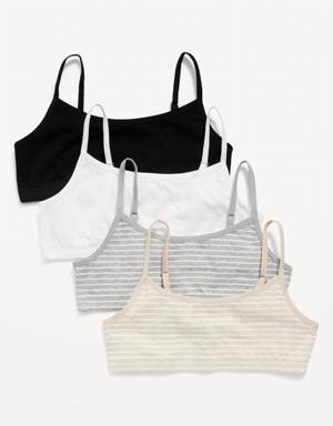 Stretch-to-Fit Patterned Cami Bra 4-Pack for Girls red