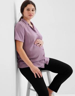 Gap Maternity Button-Down Shirt purple