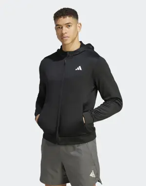 Adidas Train Essentials Seasonal Training Full-Zip Hoodie. 2 Adidas Train Essentials Seasonal Training Full-Zip Hoodie. 2