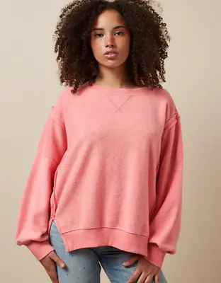 American Eagle Oversized Big Hug Reverse Fleece Sweatshirt. 1