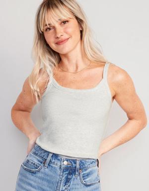Old Navy Fitted Rib-Knit Cami Top for Women gray