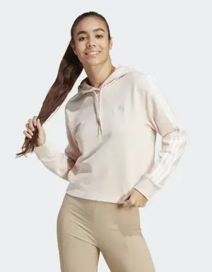 Adidas Essentials 3-Stripes French Terry Crop Hoodie. 2 Adidas Essentials 3-Stripes French Terry Crop Hoodie. 2