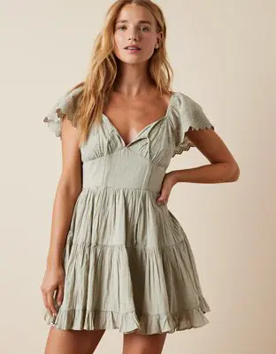 American Eagle Flutter Sleeve Mini Dress. 1