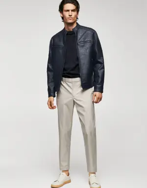 Nappa leather-effect jacket