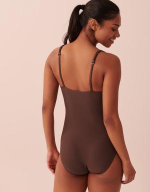 TEXTURED Square Neck One-piece Swimsuit
