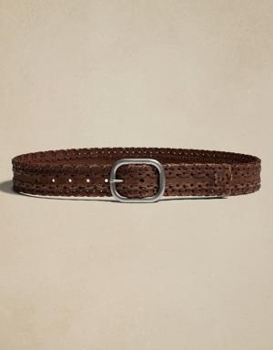 Rugged Whipstitch Belt brown