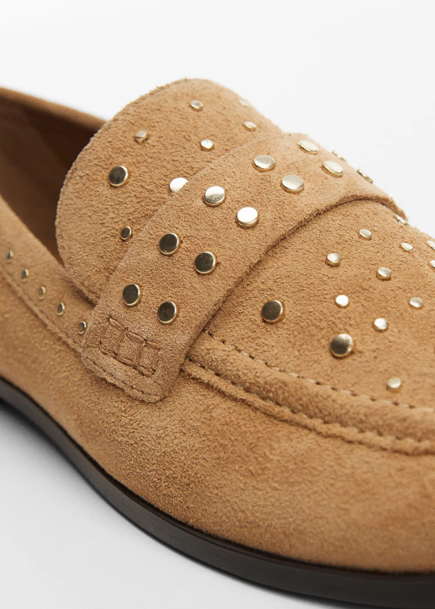 Mango Studded leather loafers. 3