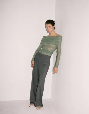 Wool straight-fit trousers