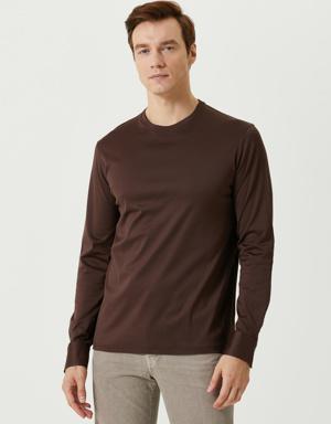Kahverengi Uzun Kollu T-shirt