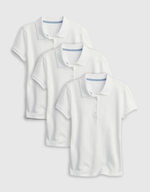 Kids Uniform Polo Shirt (3-Pack) white