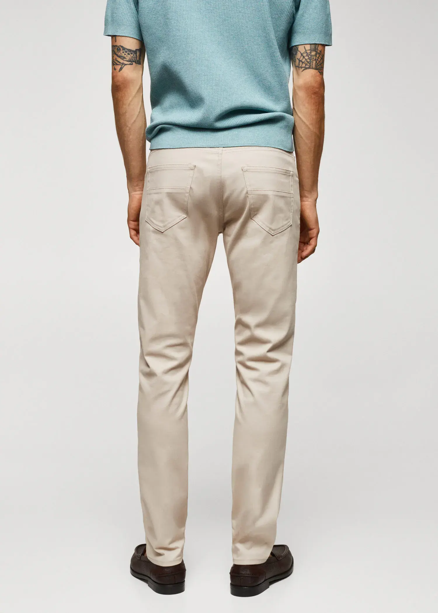 Mango Slim fit serge cotton trousers. 3