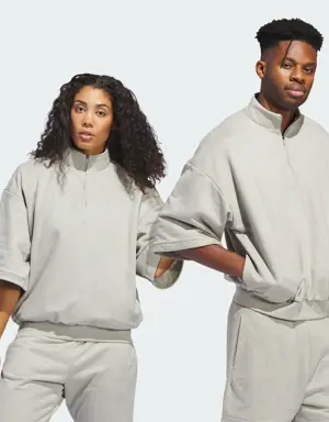 Adidas Basketball Sueded 3/4 Half-Zip Sweatshirt