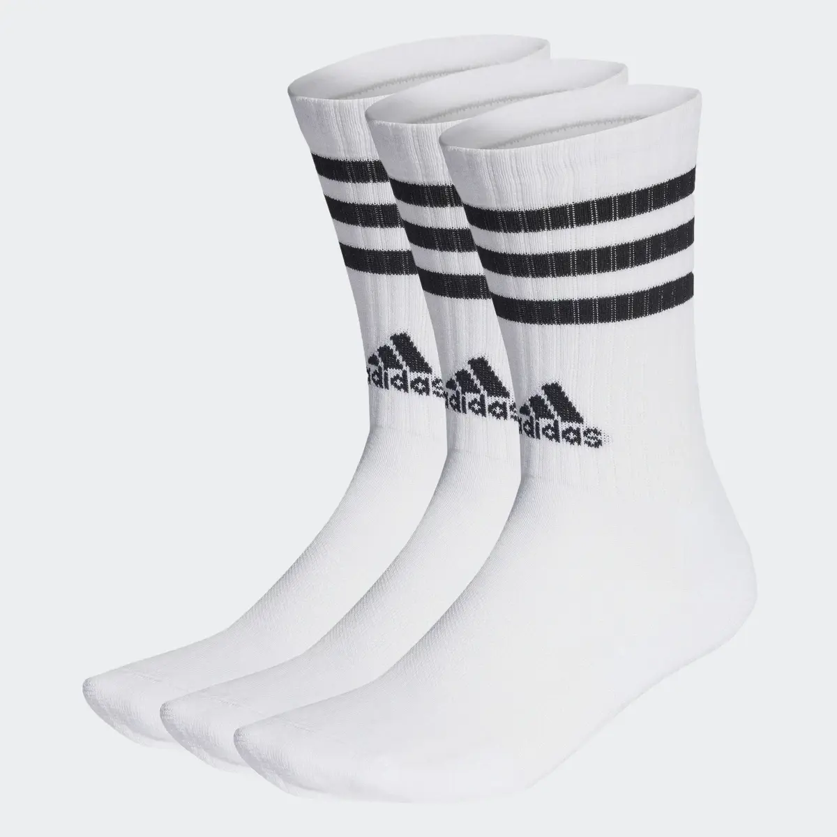 Adidas Meias de Cano Médio Acolchoadas 3-Stripes – 3 pares. 2