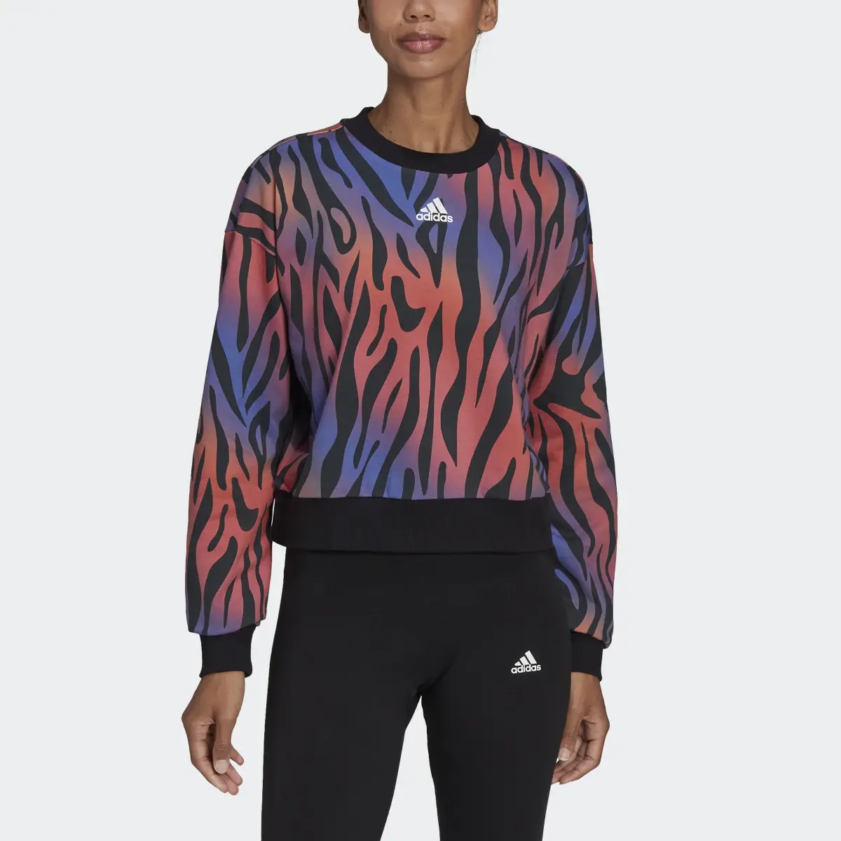 Adidas Tiger-Print Sweatshirt. 1