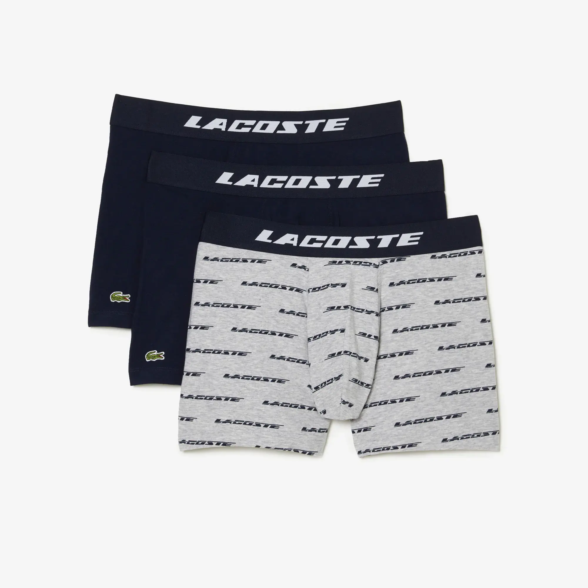 Lacoste Men’s 3-Pack Logo Print Jersey Boxers. 2