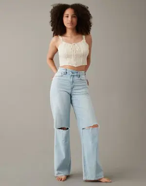 Strigid Curvy Super High-Waisted Ripped Baggy Straight Jean